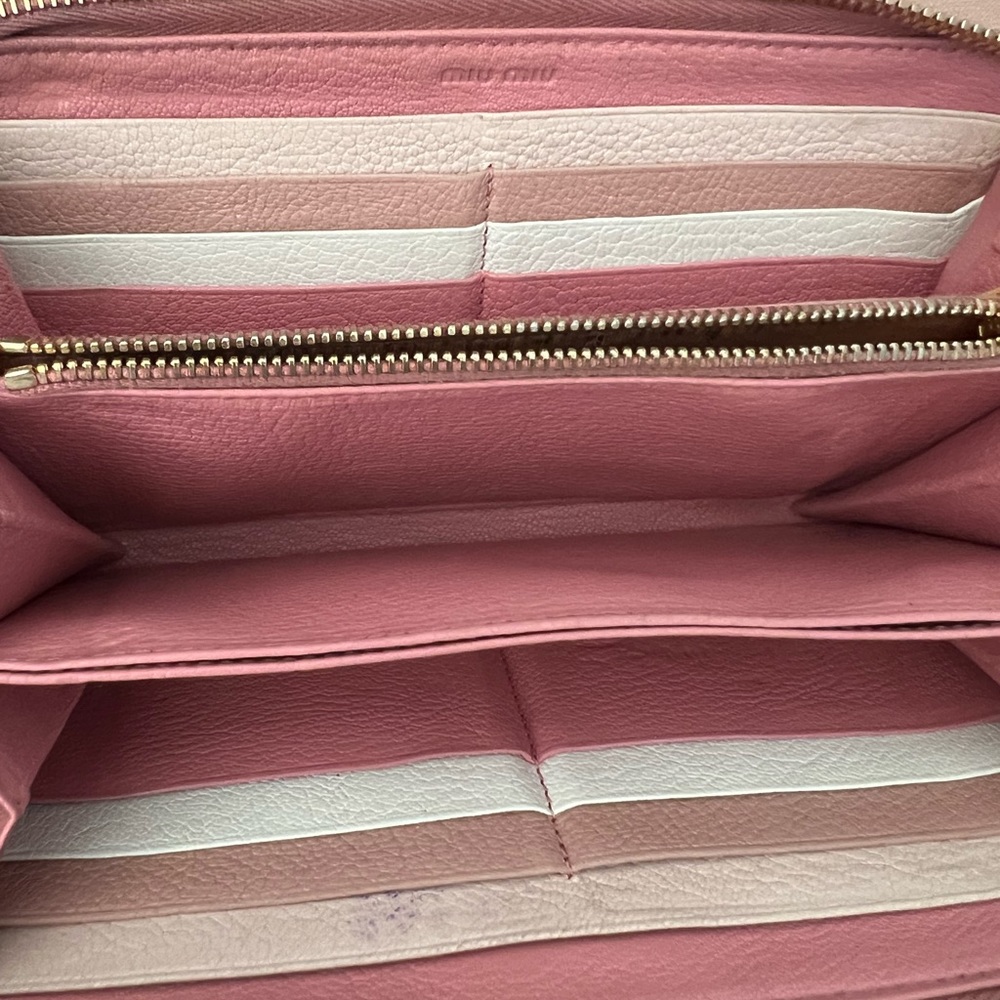 Authentic Miu Miu Rosa Pink Leather Large Contine… - image 5